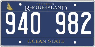 RI license plate 940982