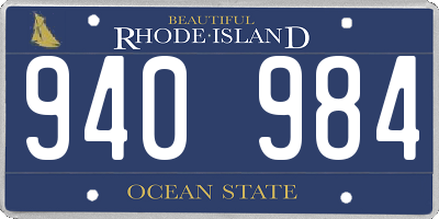 RI license plate 940984
