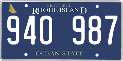RI license plate 940987