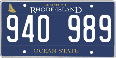 RI license plate 940989
