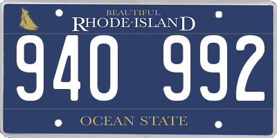 RI license plate 940992