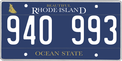 RI license plate 940993