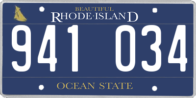 RI license plate 941034