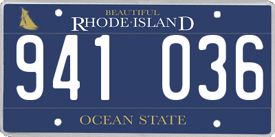 RI license plate 941036