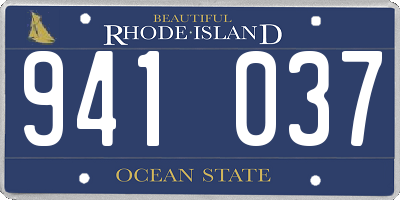RI license plate 941037
