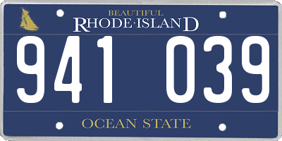 RI license plate 941039
