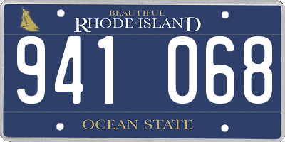 RI license plate 941068