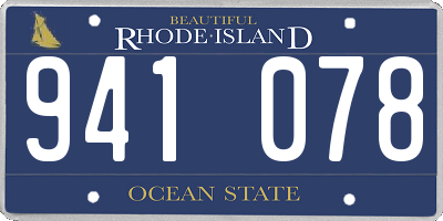 RI license plate 941078