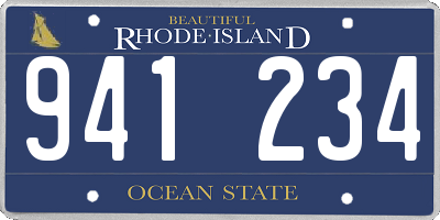 RI license plate 941234