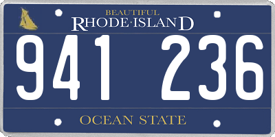 RI license plate 941236