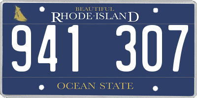RI license plate 941307