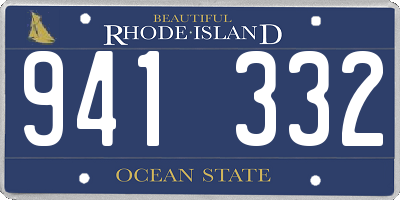 RI license plate 941332