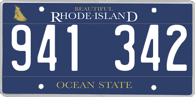 RI license plate 941342