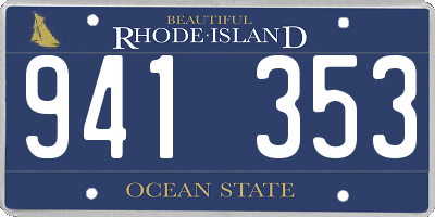 RI license plate 941353