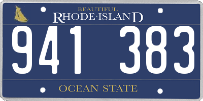 RI license plate 941383