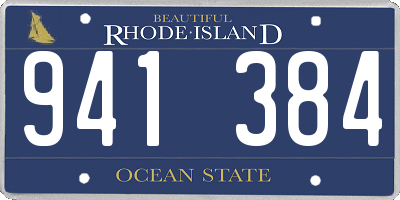 RI license plate 941384