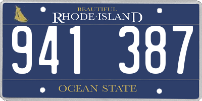 RI license plate 941387