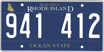 RI license plate 941412