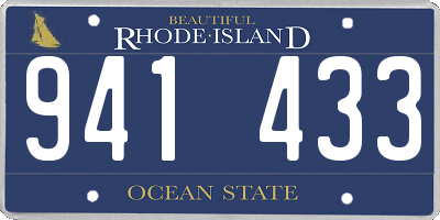 RI license plate 941433