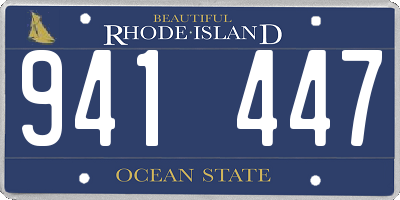 RI license plate 941447