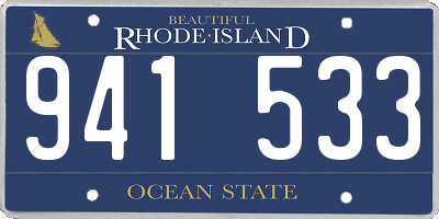 RI license plate 941533