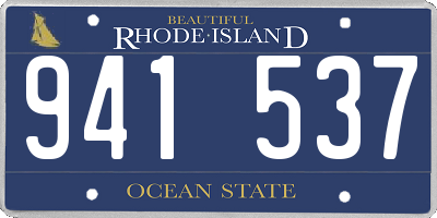 RI license plate 941537