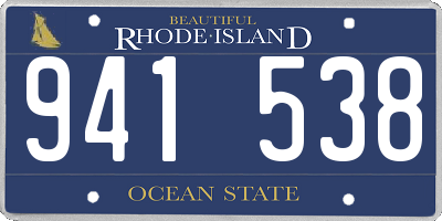 RI license plate 941538