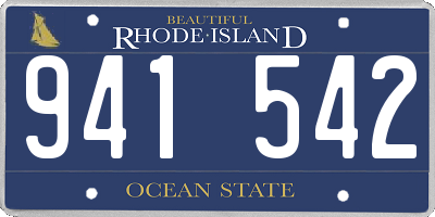 RI license plate 941542