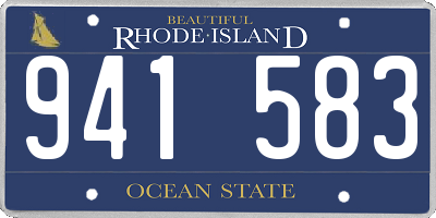 RI license plate 941583