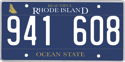 RI license plate 941608
