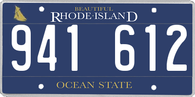 RI license plate 941612