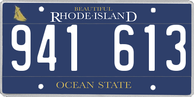 RI license plate 941613