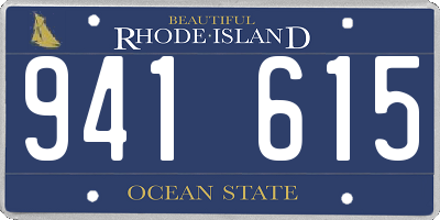 RI license plate 941615