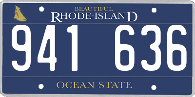 RI license plate 941636