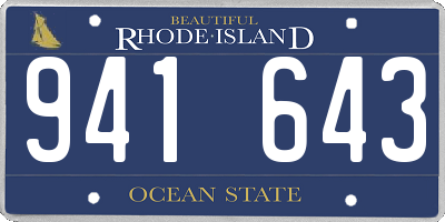 RI license plate 941643