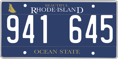 RI license plate 941645