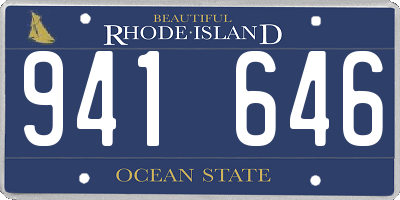 RI license plate 941646