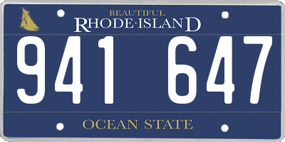 RI license plate 941647