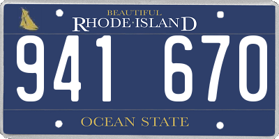 RI license plate 941670
