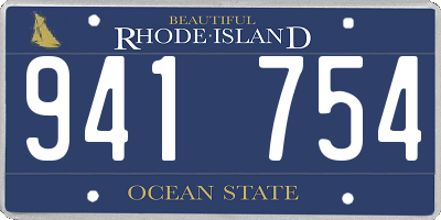 RI license plate 941754