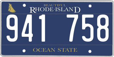 RI license plate 941758