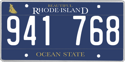 RI license plate 941768