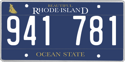 RI license plate 941781