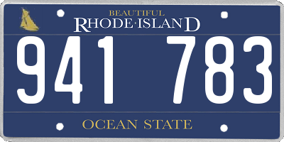 RI license plate 941783