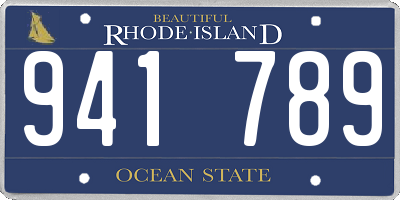 RI license plate 941789
