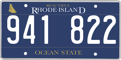 RI license plate 941822