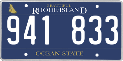 RI license plate 941833