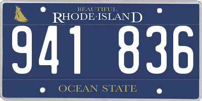 RI license plate 941836