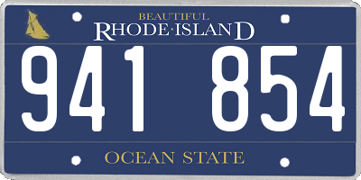 RI license plate 941854