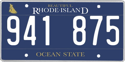 RI license plate 941875
